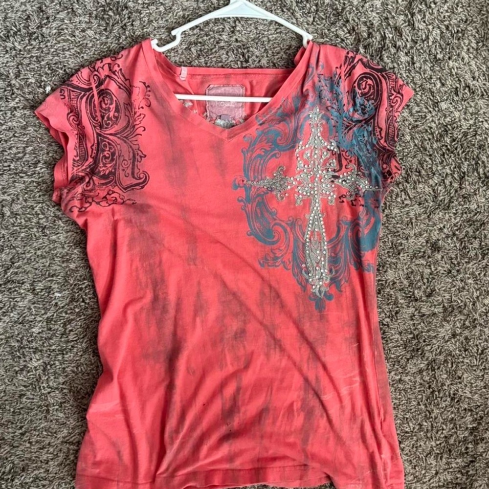Women's Red Graphic Top